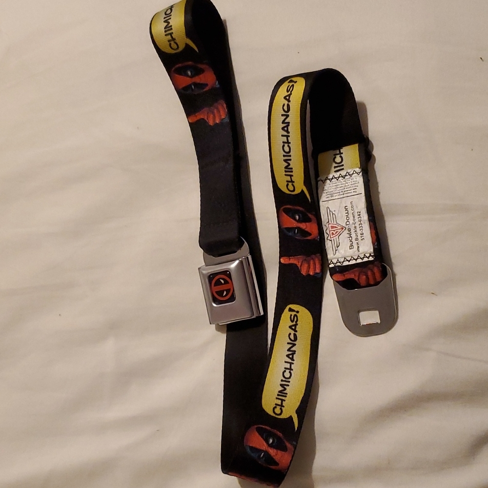 Marvel Deadpool "chimichangas" buckle belt